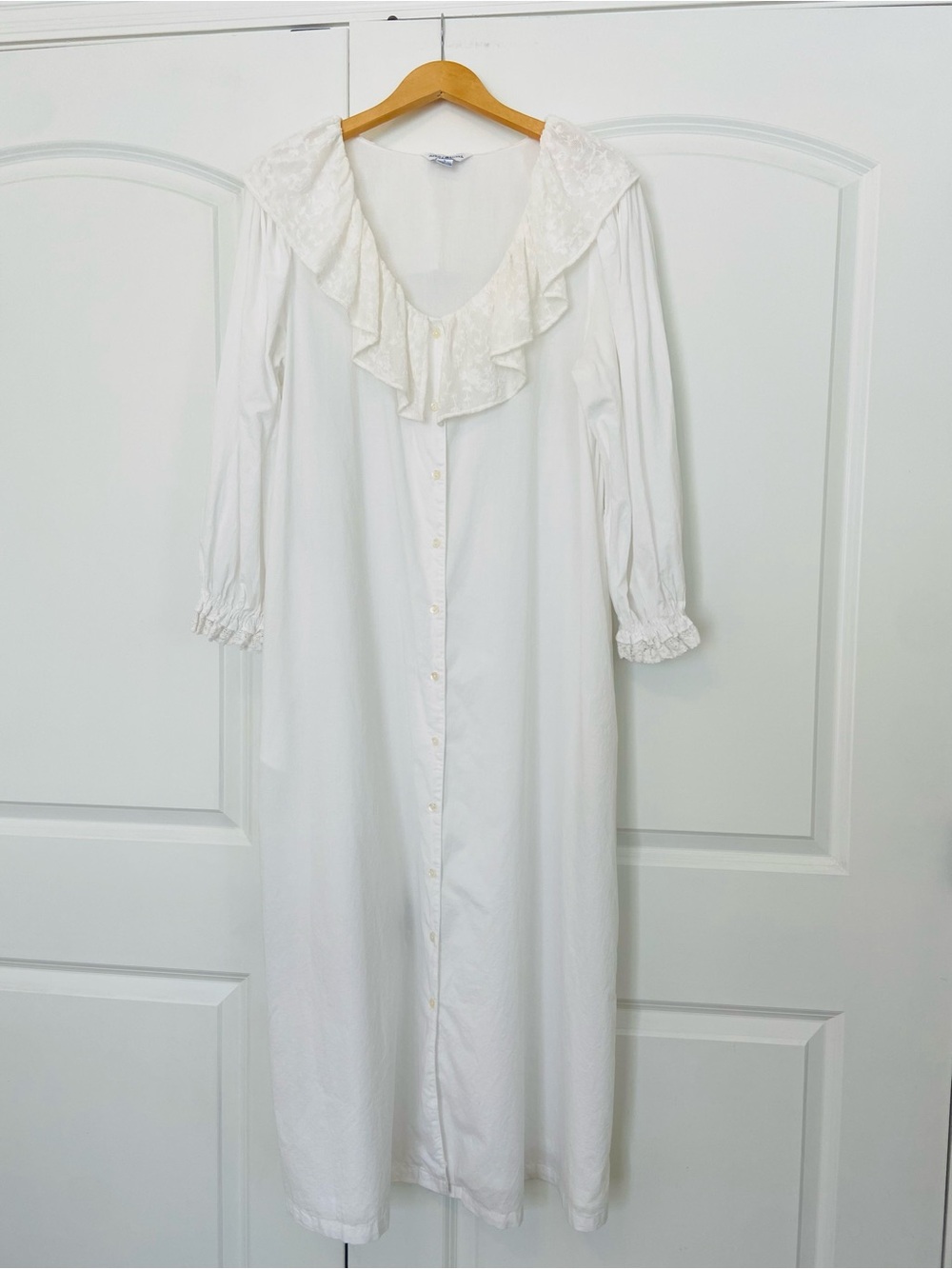 April Cornell Victorian Long Nightgown Large Cottagecore Romantic Lace Cotton